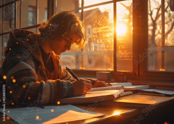 Fototapeta student studying