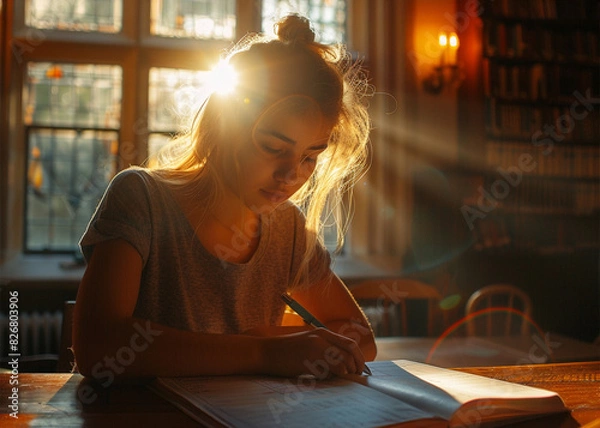 Fototapeta student studying
