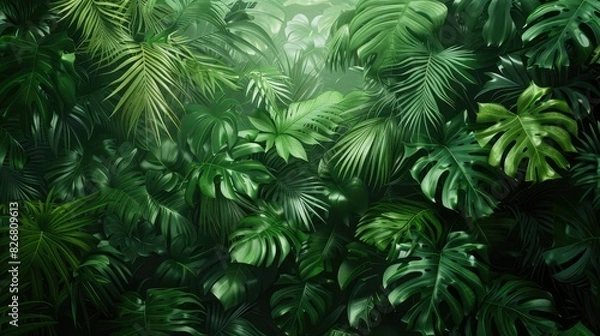 Fototapeta Lush green jungle foliage for nature lovers