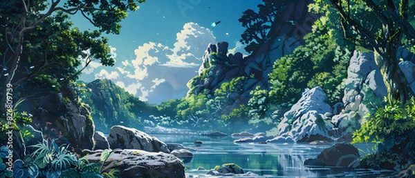 Fototapeta Ancient Animated Landscapes: Prehistoric Era