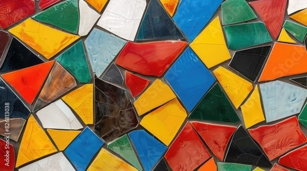 Fototapeta Vivid mosaic tiles forming abstract pattern