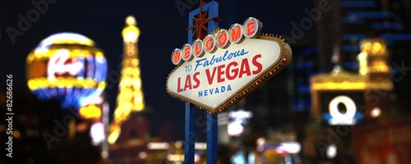 Fototapeta Welcome to Fabulous Las Vegas Neon Sign