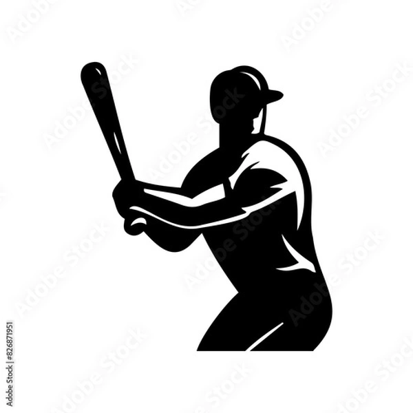Fototapeta Baseball player silhouette design vector Elements for baseball