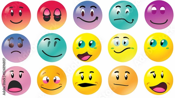Fototapeta Emoticons conceptual art vector image,Sketch emoticons seamless pattern vector image.