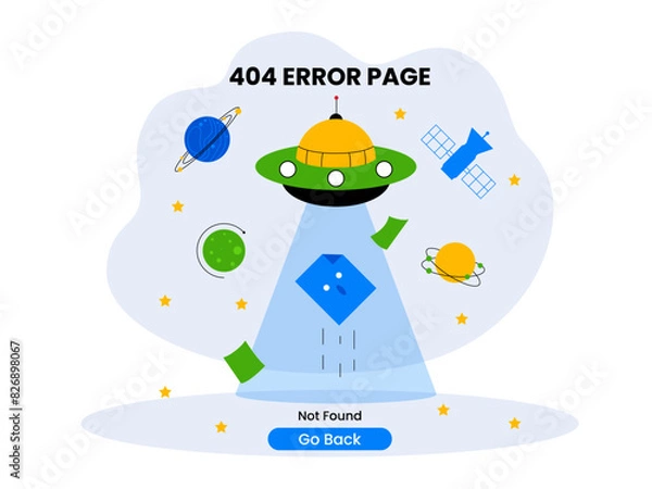 Fototapeta Connection error. Page not found vector illustration