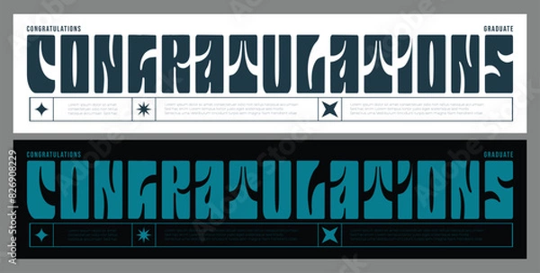 Fototapeta Congratulations - Typography, Lettering, Handwriting, vector for greetings