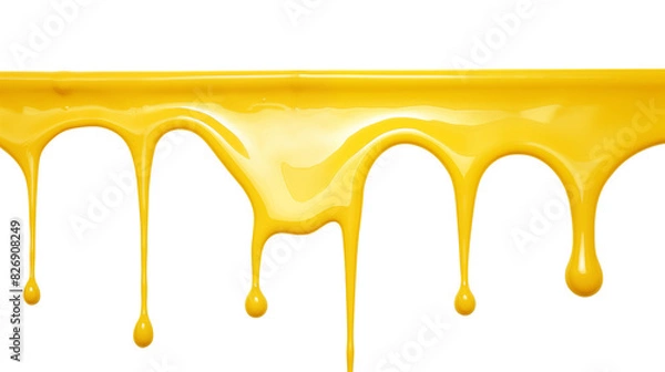 Obraz Drops of yellow paint on transparent background