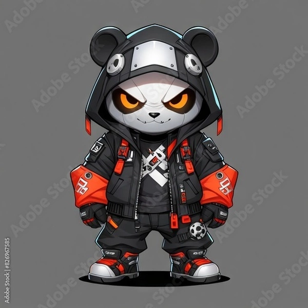 Fototapeta panda ninja robot mecha use techwear