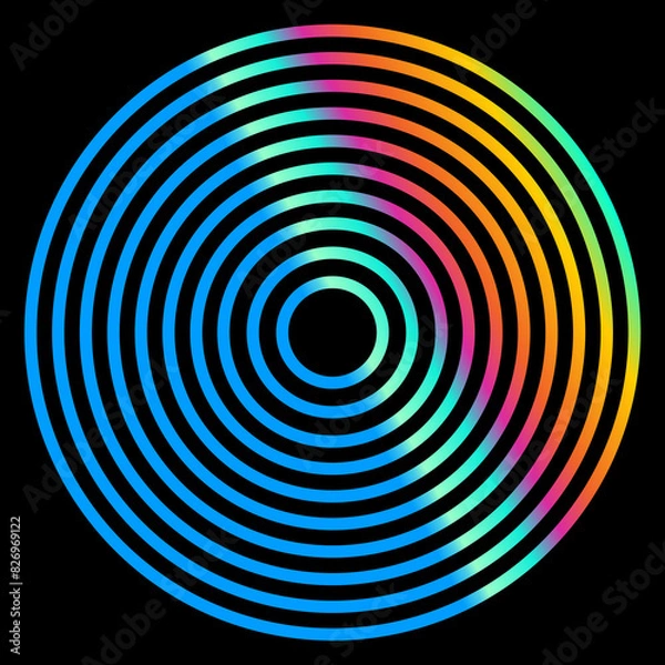 Fototapeta CD. Vector graphics. Stylization. Rainbow effect.