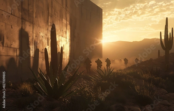 Obraz cinematic war evening sun set