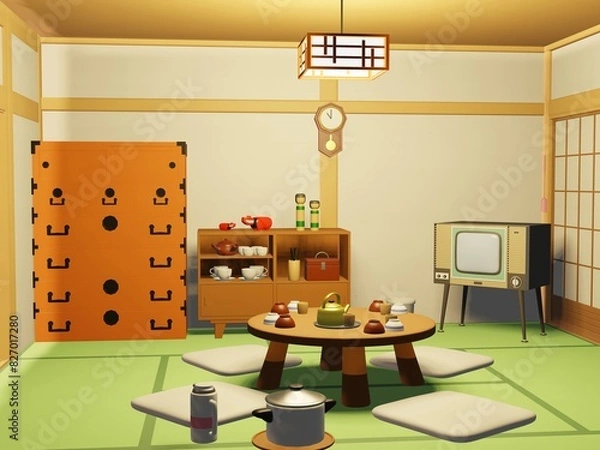 Obraz 昭和レトロな部屋のイラスト