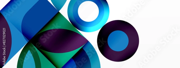 Fototapeta Circles and petals. Geometric beautiful abstract minimal template for Wallpaper, Banner, Background, Card, Book Illustration, landing page