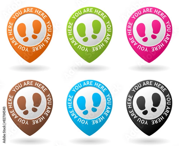 Fototapeta vector color map pointers