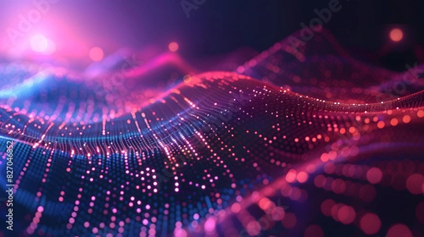 Fototapeta Quantum processing. Deep learning artificial intelligence. Future new technology for business or science presentation. Vector background