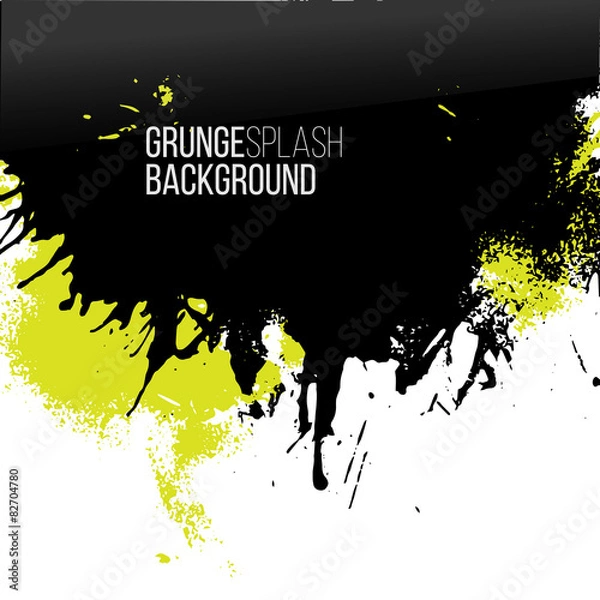 Obraz Vector green and black paint decorative splash border