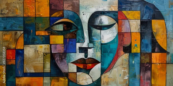 Obraz Surrealistic Oil Painting In Cubist Style For Design Created Using Artificial Intelligence