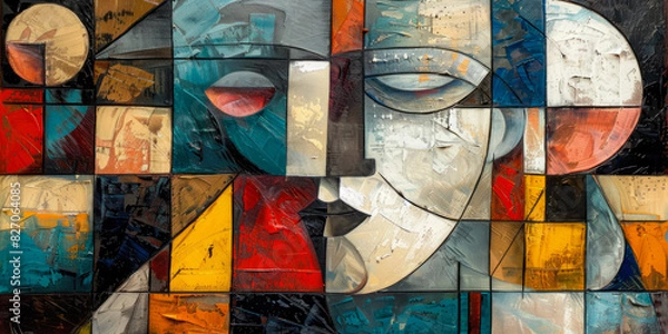 Obraz Surrealistic Oil Painting In Cubist Style For Design Created Using Artificial Intelligence