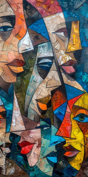 Obraz Surrealistic Oil Painting In Cubist Style For Design Created Using Artificial Intelligence
