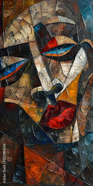 Obraz Surrealistic Oil Painting In Cubist Style For Design Created Using Artificial Intelligence