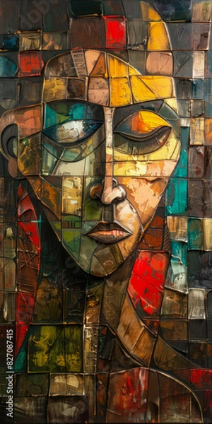 Obraz Surrealistic Oil Painting In Cubist Style For Design Created Using Artificial Intelligence