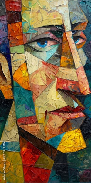 Fototapeta Surrealistic Oil Painting In Cubist Style For Design Created Using Artificial Intelligence
