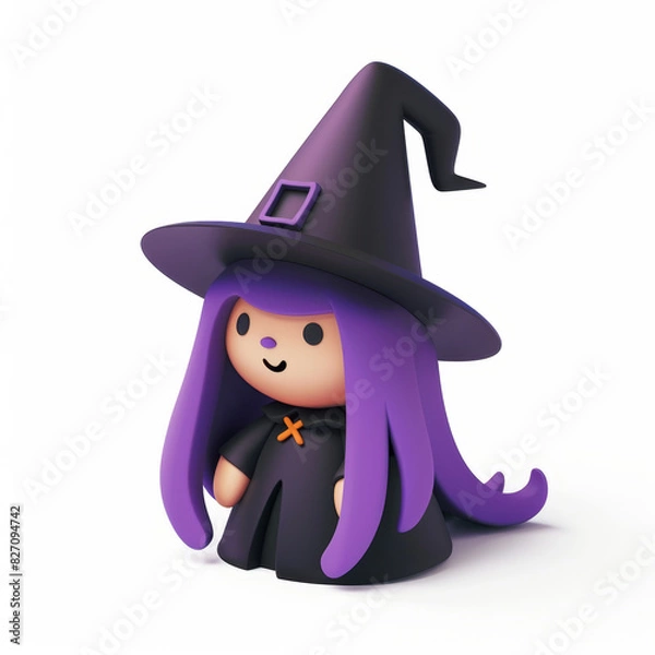Fototapeta witch icon in 3D style on a white background