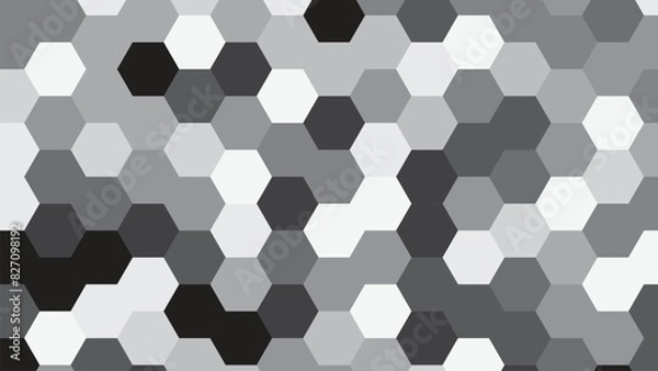 Obraz Black and white geometric hexagon background. 