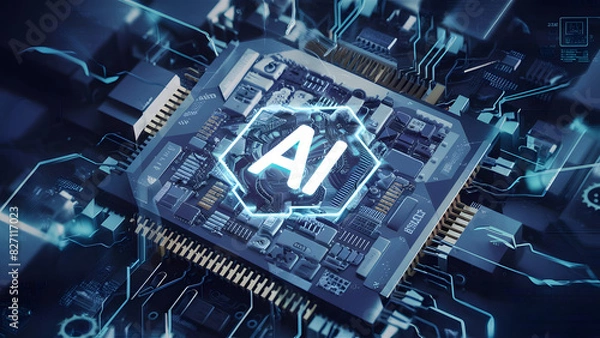 Obraz AI,Circuit board,Artificial Intelligence concept