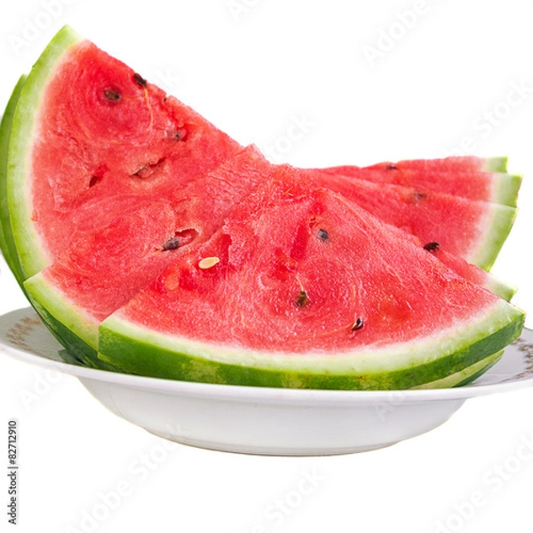 Fototapeta chopped watermelon on a plate