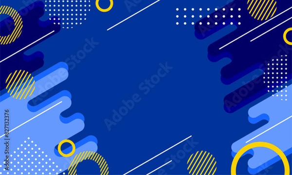 Fototapeta abstract geometry blue background. flat design style