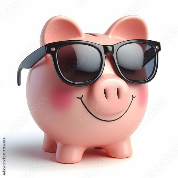 Fototapeta Smilling piggy bank. Generative ai