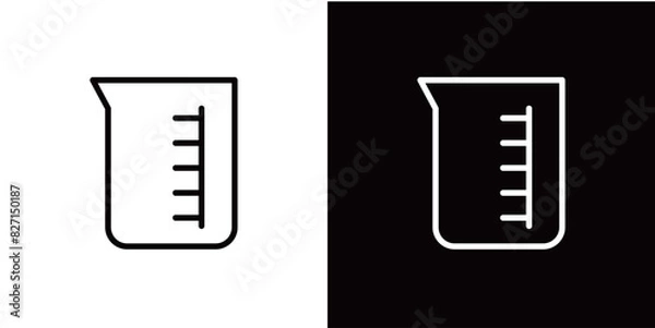 Fototapeta シンプルなビーカーのラインアイコン