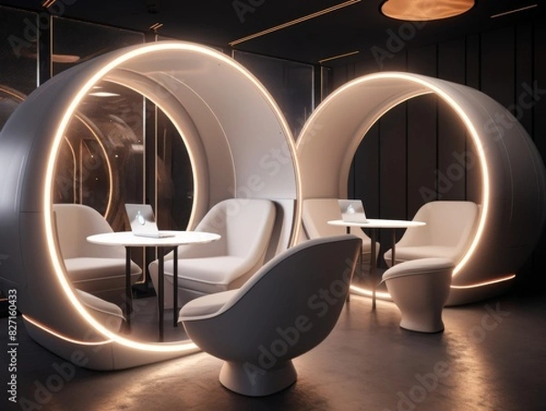 Fototapeta Intimate Futuristic Café Nook
