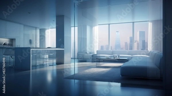 Fototapeta Serene Sanctuary in a Futuristic Metropolis