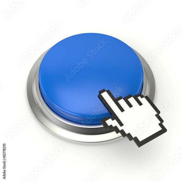 Obraz Blue blank button with metal border