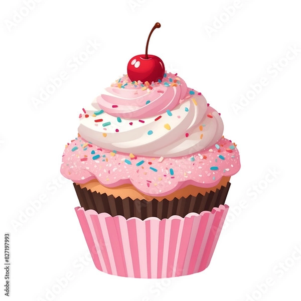 Fototapeta cupcake with cherry