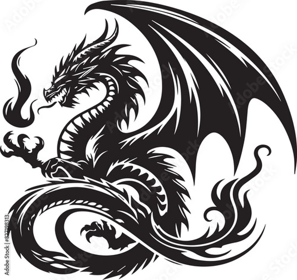 Obraz Wicked Cool Tribal Vector Bad Dragon Free Download