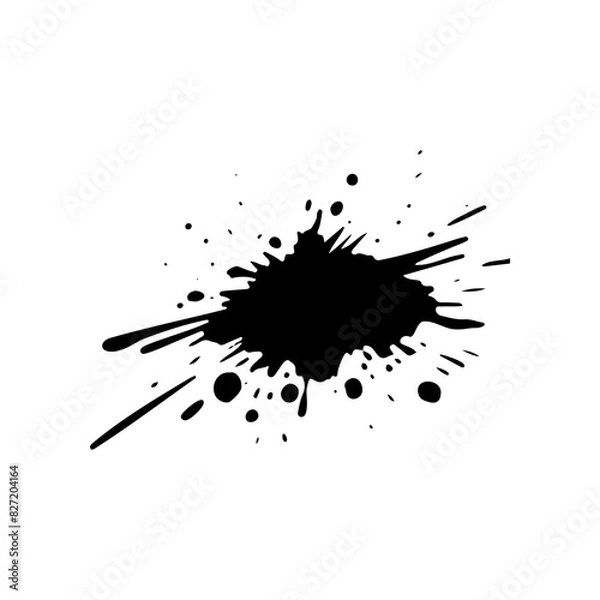 Obraz Splash ink drop silhouette vector Brushstroke elements