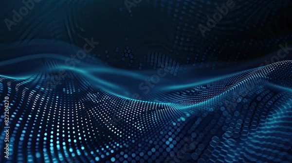 Fototapeta Abstract dark digital background suitable for illustrating modern computer technologies, data storage, networking, neural network, science etc