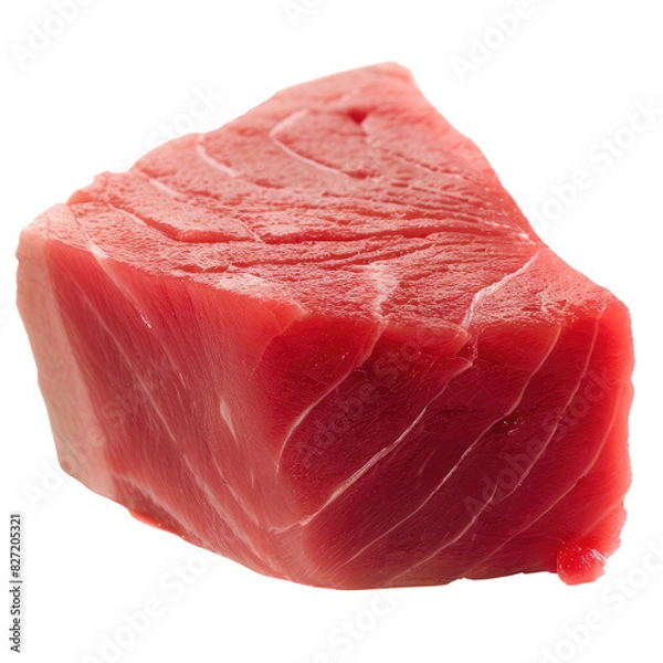 Fototapeta Fresh Raw Tuna Steak Isolated Without Background