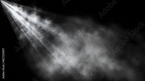 Obraz Spotlight with smoke overlay texture black background