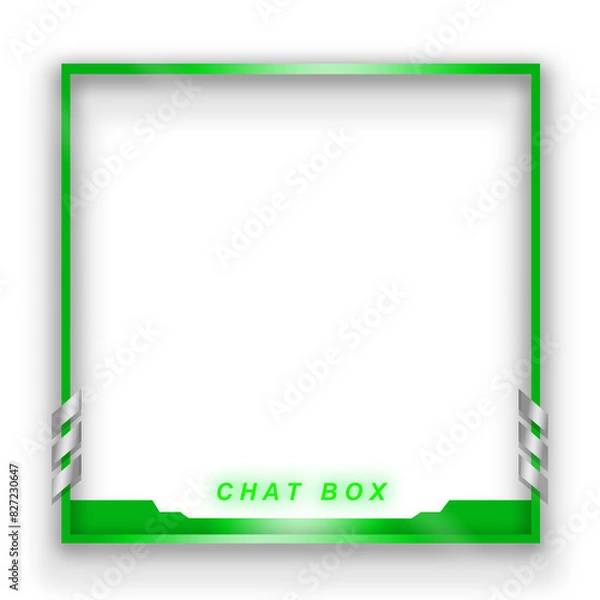 Fototapeta Chatbox Silver Green Black Theme Overlay Template For Streamer Gaming Content Creator