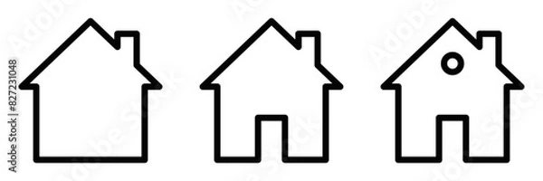 Fototapeta Home outline vector icon. Editable stroke.