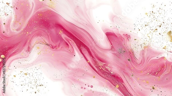 Fototapeta solid white background with pink swirl