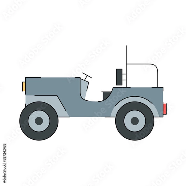 Fototapeta Jeep Icon Flat Design