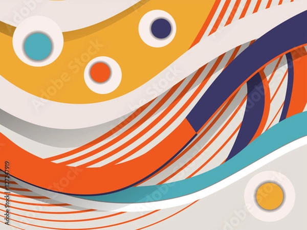 Fototapeta Abstract background with wavy lines and stripes Eps10 vector.
