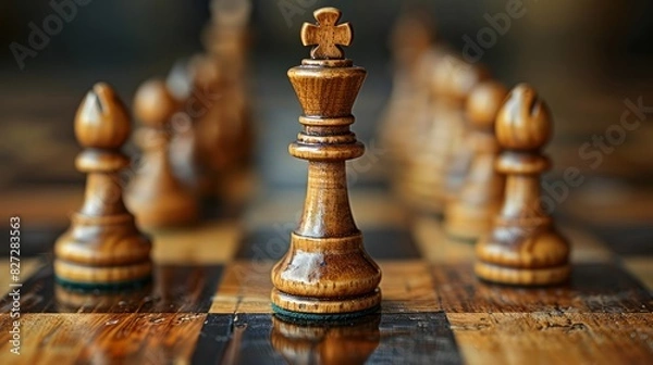 Fototapeta In business and chess, strategic thinking is paramount. Leaders and players must think ahead, anticipate moves, and adjust strategies to achieve success in competitive environments.