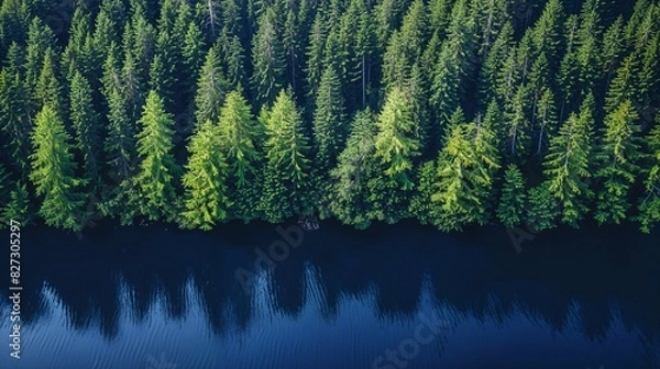 Obraz Forest aerial footage