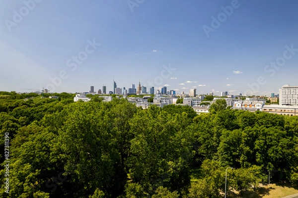 Obraz Drone View of Warsaw, Poland