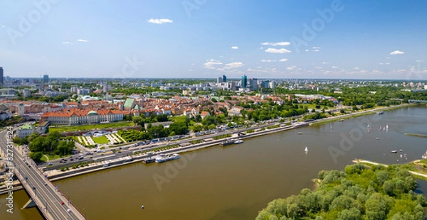 Obraz Drone View of Warsaw, Poland